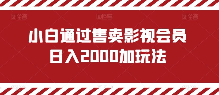 小白通过售卖影视会员日入2000加玩法客创社 - 专注互联网轻资产创业及网络项目资源整合与分享客创社 - 专注互联网轻资产创业及网络项目资源整合与分享