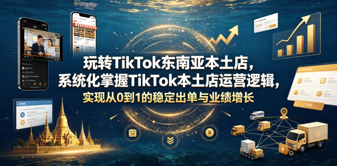 玩转TikTok东南亚本土店，系统化掌握TikTok本土店运营逻辑，实现从0到1的稳定出单与业绩增长客创社区-专注互联网轻资产资源整合与分享客创社区-专注互联网轻资产资源整合与分享
