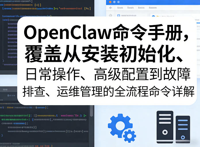 OpenClaw命令手册，覆盖从安装初始化、日常操作、高级配置到故障排查、运维管理的全流程命令详解客创社区-专注互联网轻资产资源整合与分享客创社区-专注互联网轻资产资源整合与分享