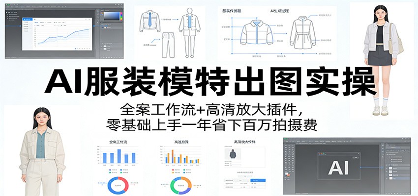 AI服装模特出图实操：全案工作流+ 高清放大插件，零基础上手一年省下百万拍摄费客创社区-专注互联网轻资产资源整合与分享客创社区-专注互联网轻资产资源整合与分享