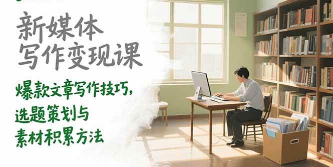（15345期）新媒体写作变现课，爆款文章写作技巧，选题策划与素材积累方法-客创社 - 专注互联网轻资产创业及网络项目资源整合与分享客创社-免费且强大的项目分享网站！