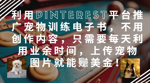 利用Pinterest平台推广宠物训练电子书，不用创作内容，只需要每天利用业余时间，上传宠物图片就能挣美金!客创社 - 专注互联网轻资产创业及网络项目资源整合与分享客创社 - 专注互联网轻资产创业及网络项目资源整合与分享