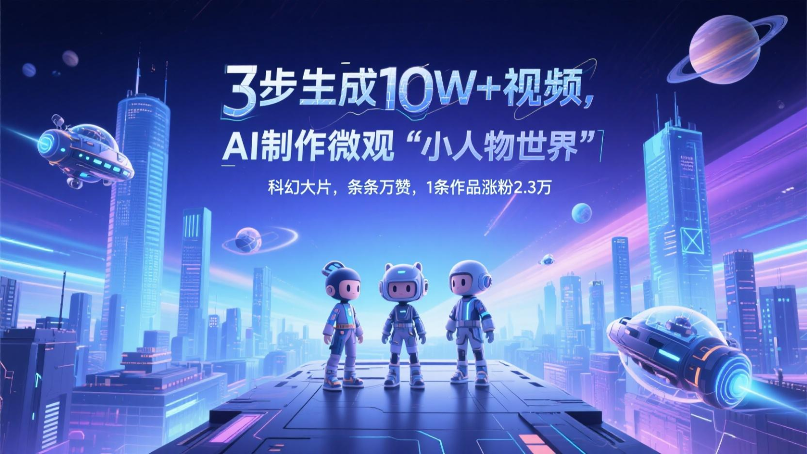 三步生成10W+视频，AI制作微观“小人物世界”科幻大片，条条万赞，1条作品涨粉2.3万-客创社 - 专注互联网轻资产创业及网络项目资源整合与分享客创社-免费且强大的项目分享网站！