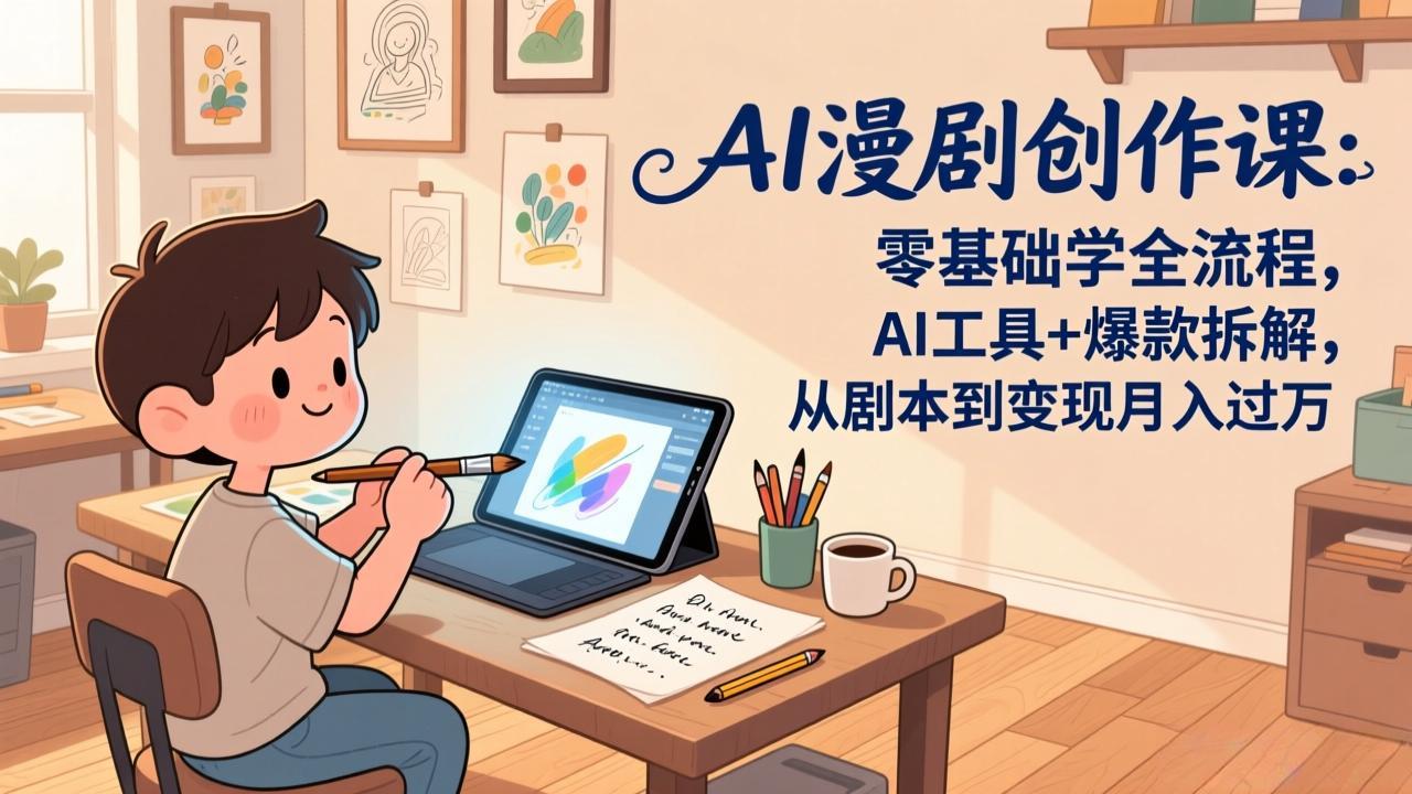 AI漫剧创作课：零基础学全流程，AI工具+爆款拆解，从剧本到变现月入过万客创社区-专注互联网轻资产资源整合与分享客创社区-专注互联网轻资产资源整合与分享