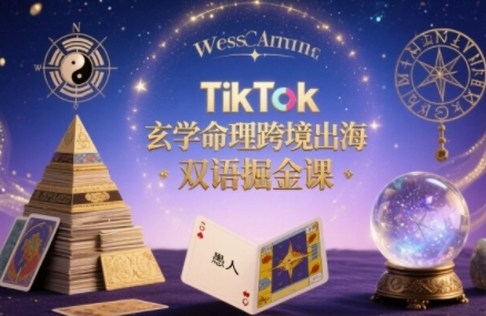 TikTok玄学命理跨境出海双语掘金课，手把手教你用命理知识精准直击海外用户痛点-客创社 - 专注互联网轻资产创业及网络项目资源整合与分享客创社-免费且强大的项目分享网站！