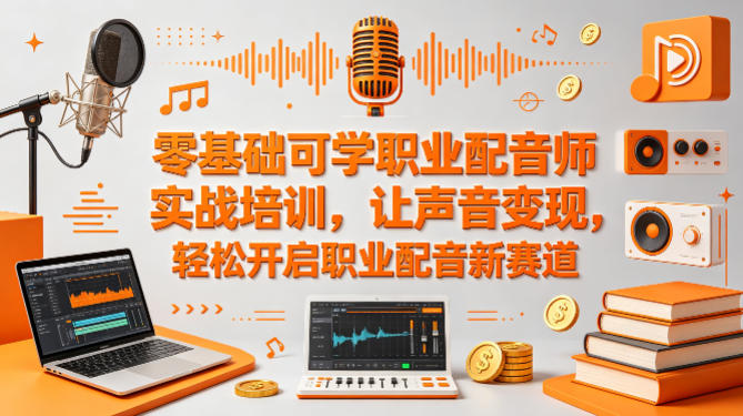 零基础可学职业配音师实战培训，让声音变现，轻松开启职业配音新赛道客创社区-专注互联网轻资产资源整合与分享客创社区-专注互联网轻资产资源整合与分享