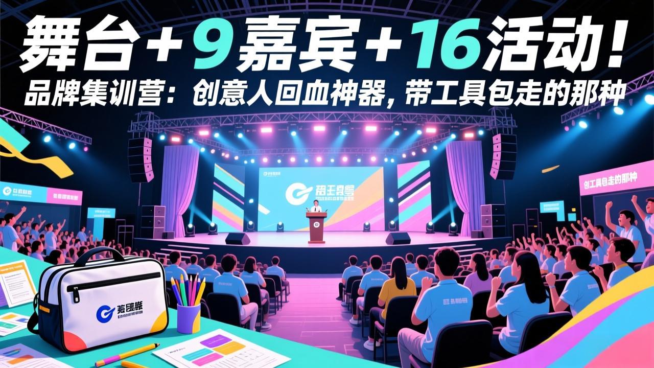 舞台 + 9 嘉宾 + 16 活动！品牌集训营：创意人回血神器，带工具包走的那种-鱼见海资源网-免费PHP网站源码模板,插件软件网创AI智能体资源分享平台！