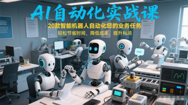 AI自动化实战课：20款智能机器人自动化您的业务任务，轻松节省时间，降低成本，提升利润主用 -、辅助 +中赚资源
