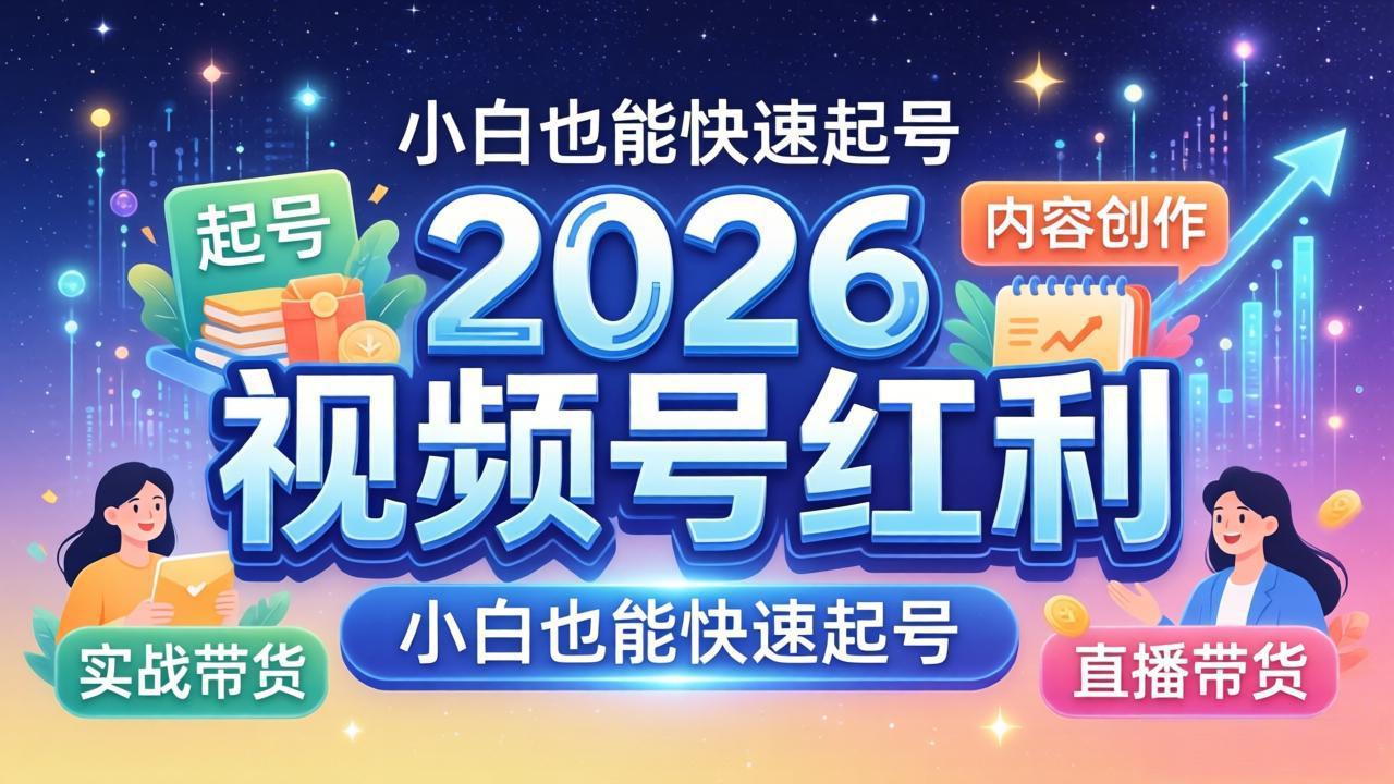 2026视频号红利实战营，大佬亲授起号、内容、直播、IP、投流、私域、矩阵全套落地打法客创社区-专注互联网轻资产资源整合与分享客创社区-专注互联网轻资产资源整合与分享