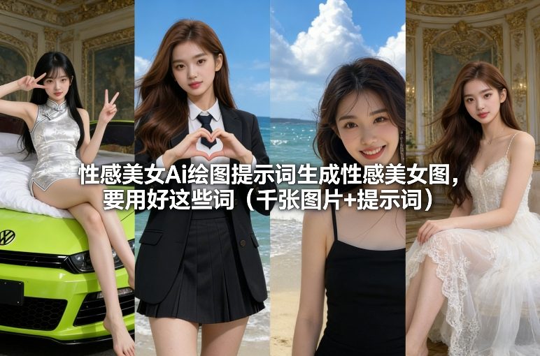 性感美女Ai绘图提示词生成性感美女图，要用好这些词(千张图片+提示词)主用 -、辅助 +中赚资源