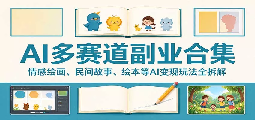 AI多赛道副业合集：情感绘画、民间故事、绘本等AI变现玩法全拆解客创社区-专注互联网轻资产资源整合与分享客创社区-专注互联网轻资产资源整合与分享