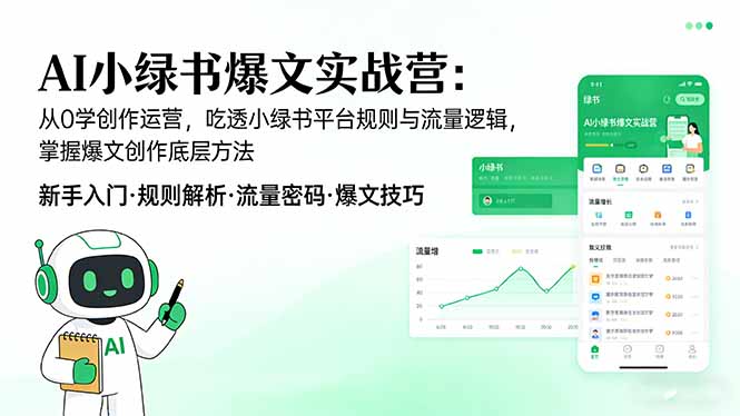 AI 小绿书爆文实战营：从0学创作运营，吃透小绿书平台规则与流量逻辑，掌握爆文创作底层方法客创社区-专注互联网轻资产资源整合与分享客创社区-专注互联网轻资产资源整合与分享