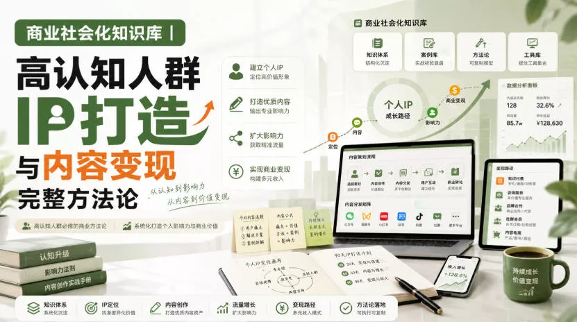 商业社会化知识库｜高认知人群IP打造与内容变现完整方法论【文档】客创社区-专注互联网轻资产资源整合与分享客创社区-专注互联网轻资产资源整合与分享