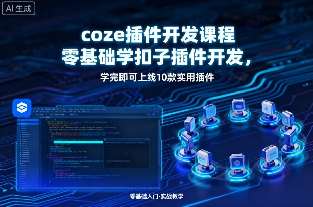 coze插件开发课程，零基础学扣子插件开发，学完即可上线10款实用插件客创社区-专注互联网轻资产资源整合与分享客创社区-专注互联网轻资产资源整合与分享