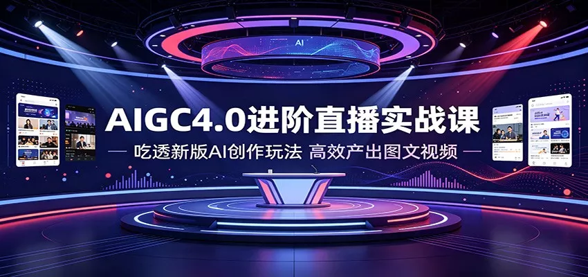 AIGC4.0进阶直播实战课：吃透新版AI创作玩法，高效产出图文视频 《鱼见海科技》-鱼见海资源网-免费PHP网站源码模板,插件软件网创AI智能体资源分享平台！