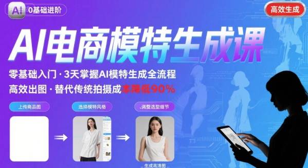 AI模特进阶课程，0基础高效生成逼真电商模特图-客创社 - 专注互联网轻资产创业及网络项目资源整合与分享客创社-免费且强大的项目分享网站！