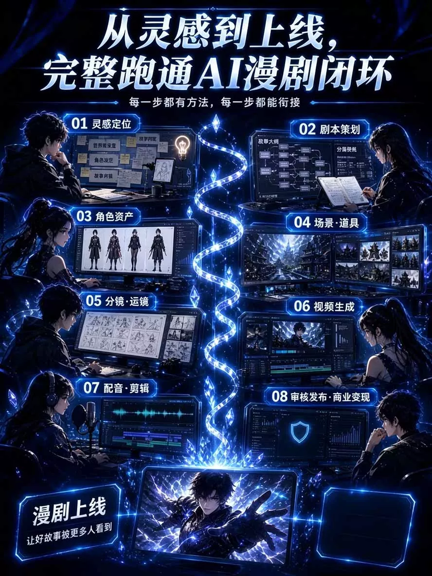 【无水印】2026AI漫剧创作与商业变现掘金营：打通选题→AI编