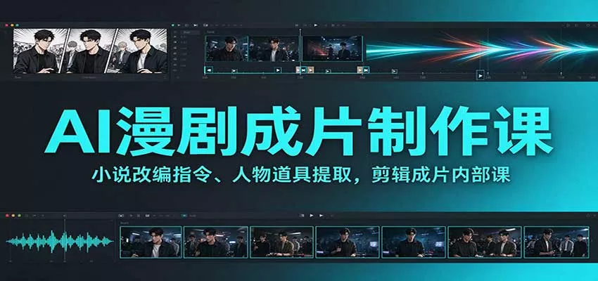 AI漫剧成片制作课：小说改编指令、人物道具提取，剪辑成片全流程客创社区-专注互联网轻资产资源整合与分享客创社区-专注互联网轻资产资源整合与分享