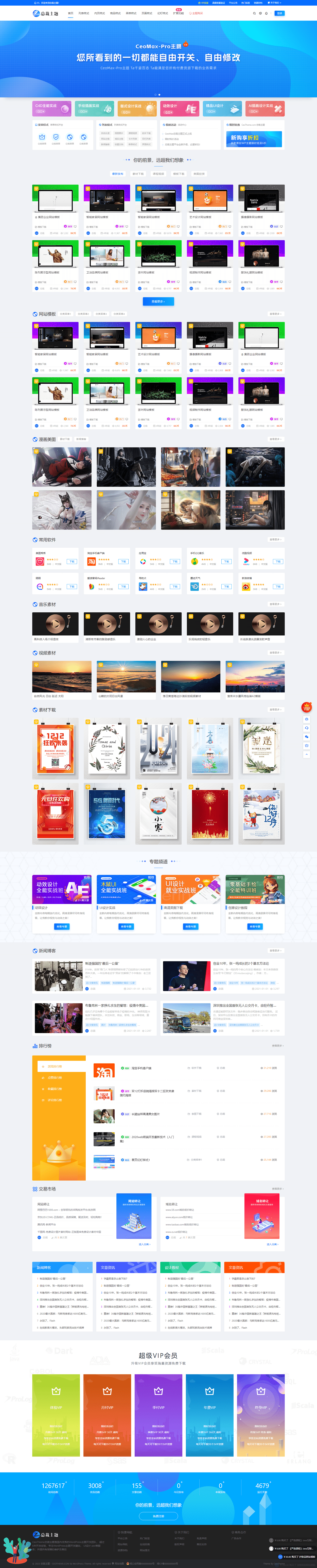 WordPress 资源展示型下载类主题 CeoMax-Pro_v7.6 开心版-客创社 - 专注互联网轻资产创业及网络项目资源整合与分享客创社-免费且强大的项目分享网站！