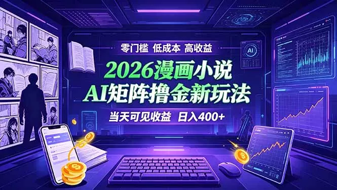 爆款小说漫画大阅读    ai矩阵操作    当天可见收益  日入400+    零门槛    高收益客创社区-专注互联网轻资产资源整合与分享客创社区-专注互联网轻资产资源整合与分享