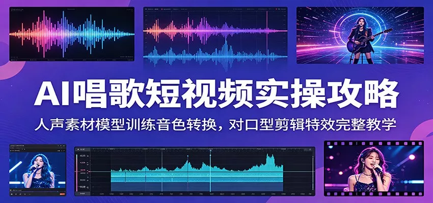 AI唱歌短视频实操攻略：人声素材模型训练音色转换，对口型剪辑特效完整教学客创社区-专注互联网轻资产资源整合与分享客创社区-专注互联网轻资产资源整合与分享
