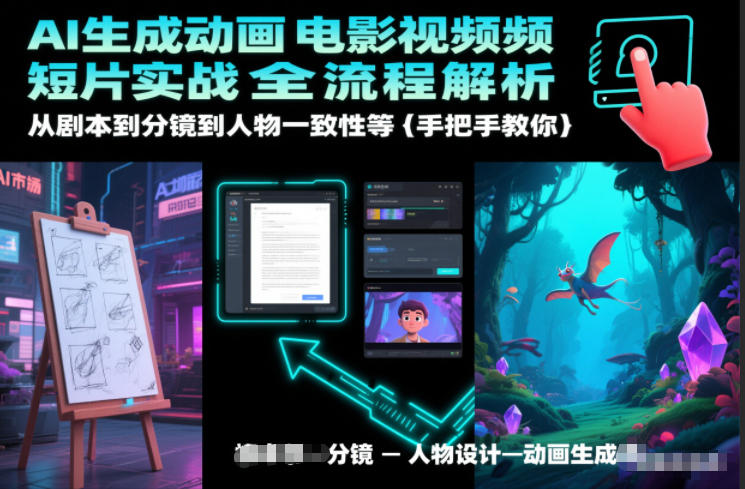 AI生成动画电影视频短片实战全流程解析，从剧本到分镜到人物一致性等手把手教你客创社区-专注互联网轻资产资源整合与分享客创社区-专注互联网轻资产资源整合与分享