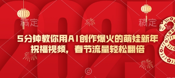 5分钟教你用AI创作爆火的萌娃新年祝福视频，春节流量轻松翻倍客创社 - 专注互联网轻资产创业及网络项目资源整合与分享客创社 - 专注互联网轻资产创业及网络项目资源整合与分享