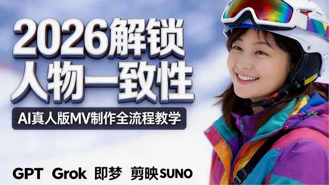 2026独创解锁人物一致性：AI真人版MV制作，不讲空话，不拼概念，全流程实操客创社区-专注互联网轻资产资源整合与分享客创社区-专注互联网轻资产资源整合与分享
