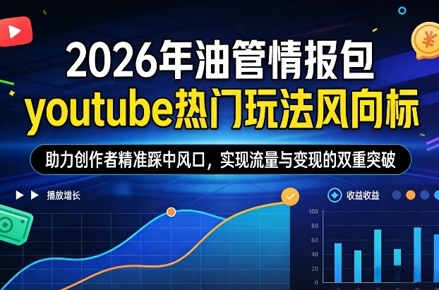 2026年油管情报包，youtube热门玩法风向标，助力创作者精准踩中风口，实现流量与变现的双重突破(更新0330)客创社区-专注互联网轻资产资源整合与分享客创社区-专注互联网轻资产资源整合与分享