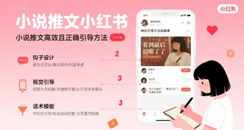 小说推文小红书高转化引导方法实操课，小说推文高效且正确引导方法-客创社 - 专注互联网轻资产创业及网络项目资源整合与分享客创社-免费且强大的项目分享网站！