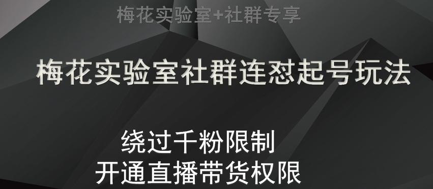 梅花实验室社群连怼起号玩法，视频号绕过千粉限制，开通直播带货权限【揭秘】客创社 - 专注互联网轻资产创业及网络项目资源整合与分享客创社 - 专注互联网轻资产创业及网络项目资源整合与分享