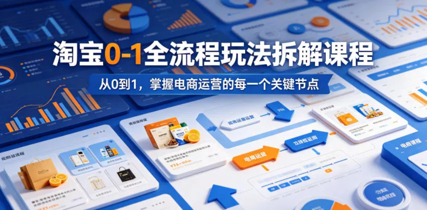 淘宝0-1全流程玩法拆解课程，从0到1，掌握电商运营的每一个关键节点客创社区-专注互联网轻资产资源整合与分享客创社区-专注互联网轻资产资源整合与分享