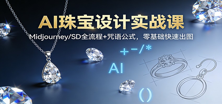 AI珠宝设计实战课：Midjourney/SD全流程+咒语公式，零基础快速出图客创社区-专注互联网轻资产资源整合与分享客创社区-专注互联网轻资产资源整合与分享