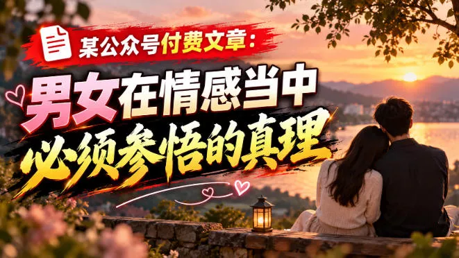 某公众号付费文章：男女在情感当中必须参悟的真理客创社区-专注互联网轻资产资源整合与分享客创社区-专注互联网轻资产资源整合与分享