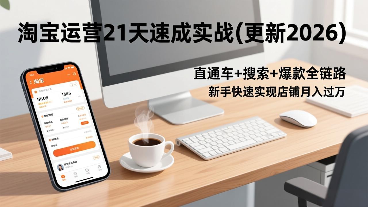 淘宝运营21天速成实战(更新2026客创社区-专注互联网轻资产资源整合与分享客创社区-专注互联网轻资产资源整合与分享