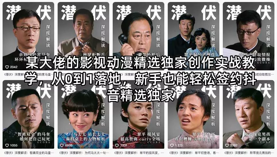 某大佬的影视动漫精选独家创作实战教学，从0到1落地，新手也能轻松签约抖音精选独家-软件百科