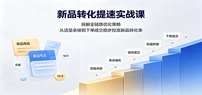 新品转化提速实战课：拆解全链路优化策略，从流量承接到下单成交稳步拉高新品转化率客创社区-专注互联网轻资产资源整合与分享客创社区-专注互联网轻资产资源整合与分享
