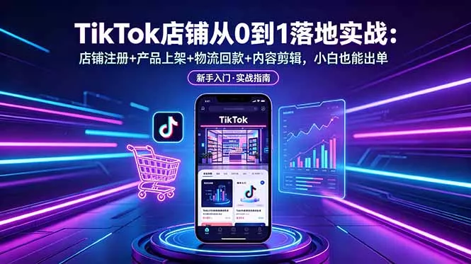 TikTok店铺从0到1落地实战：店铺注册+产品上架+物流回款+内容剪辑，小白也能出单客创社区-专注互联网轻资产资源整合与分享客创社区-专注互联网轻资产资源整合与分享