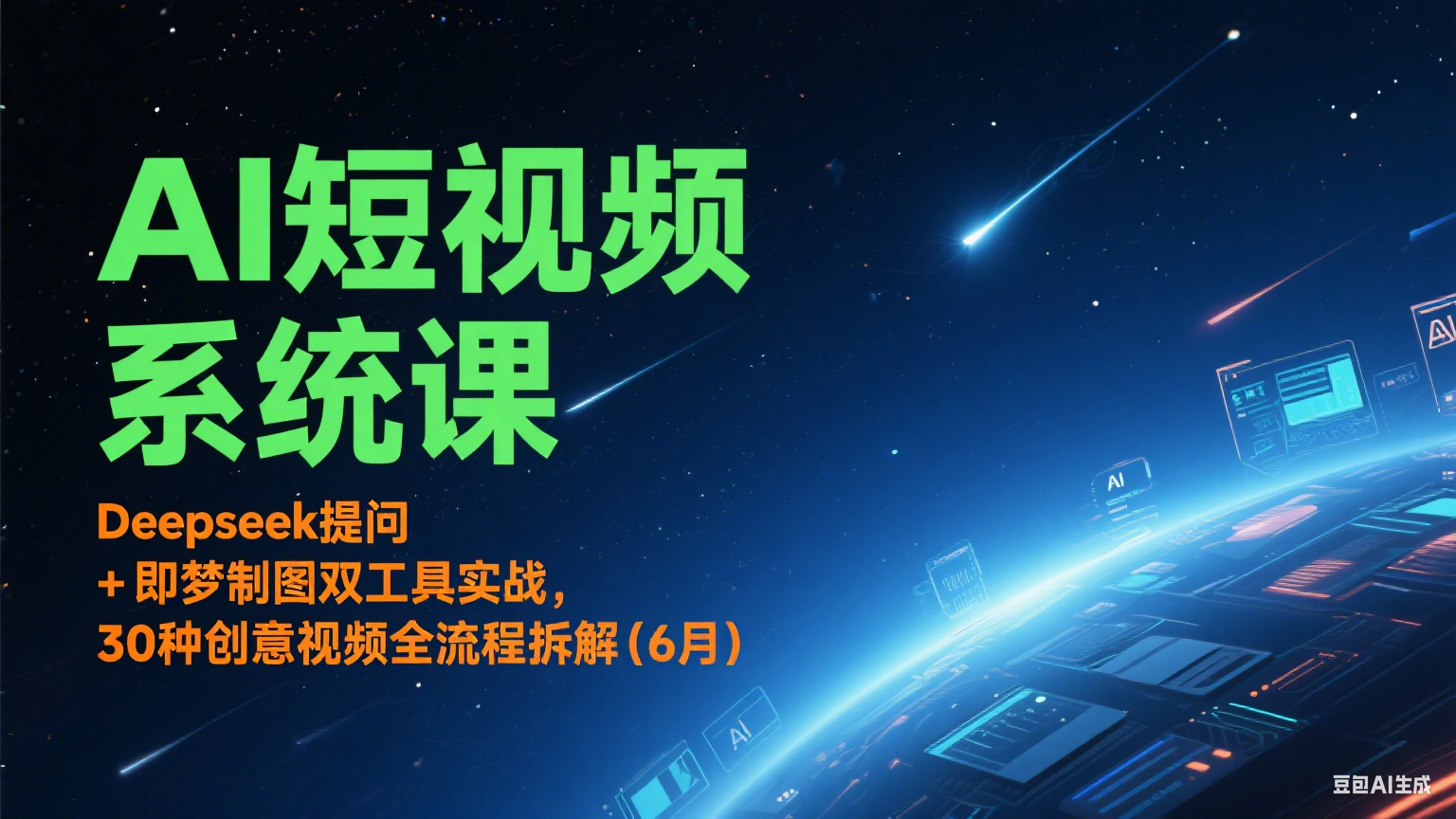 AI短视频系统课：Deepseek提问 + 即梦制图双工具实战，30种创意视频全流程拆解(6月)-客创社 - 专注互联网轻资产创业及网络项目资源整合与分享客创社-免费且强大的项目分享网站！