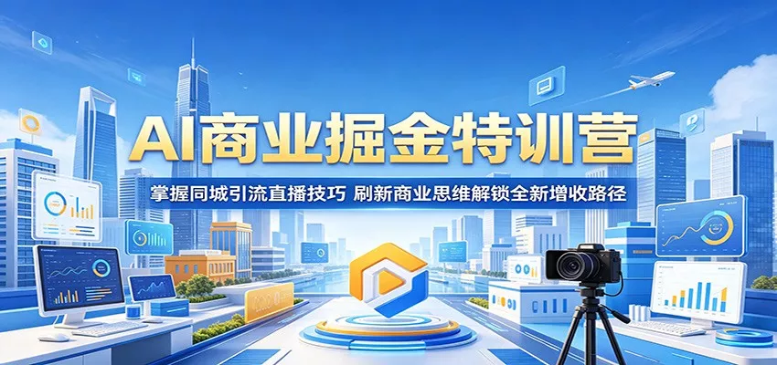 AI商业掘金特训营:掌握同城引流直播技巧,刷新商业思维解锁全新增收路径主用 -、辅助 +中赚AI网