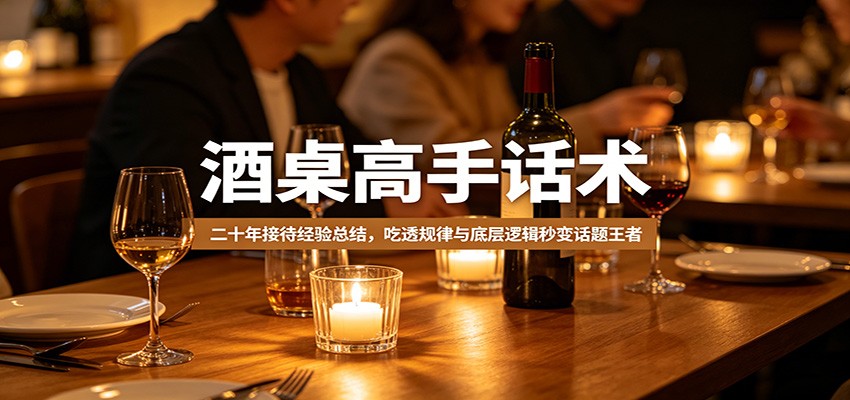 酒桌高手话术：二十年接待经验总结，吃透规律与底层逻辑秒变话题王者-鱼见海资源网-免费PHP网站源码模板,插件软件网创AI智能体资源分享平台！