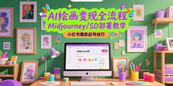 （15324期）AI绘画变现全流程，Midjourney/SD部署教学，小红书爆款起号技巧-客创社 - 专注互联网轻资产创业及网络项目资源整合与分享客创社-免费且强大的项目分享网站！