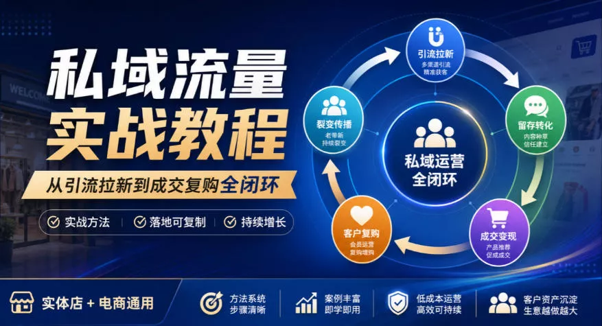 私域流量实战教程，从引流拉新到成交复购全闭环，实体店电商通用星享资源网HS游戏库