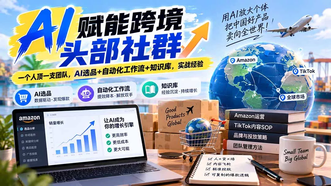 AI赋能跨境头部社群-更新9月：一个人顶一支团队，AI选品+自动