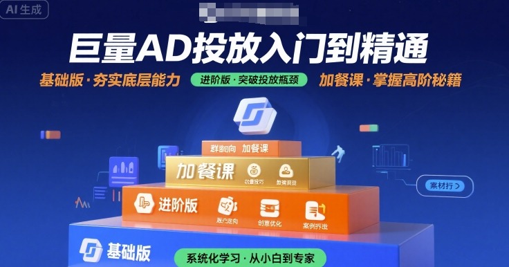 巨量AD投放入门到精通，基础版+进阶版+加餐课-客创社 - 专注互联网轻资产创业及网络项目资源整合与分享客创社-免费且强大的项目分享网站！