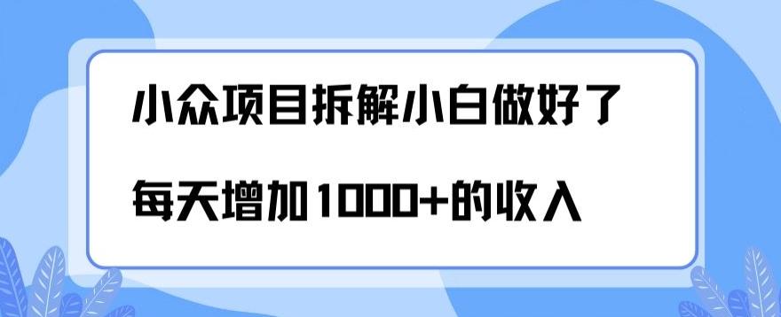 小众项目拆解，小白做好了每天可增加1000多的收入客创社 - 专注互联网轻资产创业及网络项目资源整合与分享客创社 - 专注互联网轻资产创业及网络项目资源整合与分享