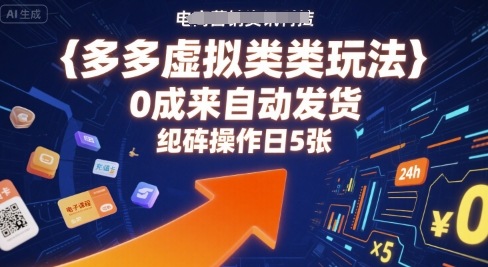 多多虚拟类目玩法，0成本全自动发货，矩阵操作日5张-客创社 - 专注互联网轻资产创业及网络项目资源整合与分享客创社-免费且强大的项目分享网站！