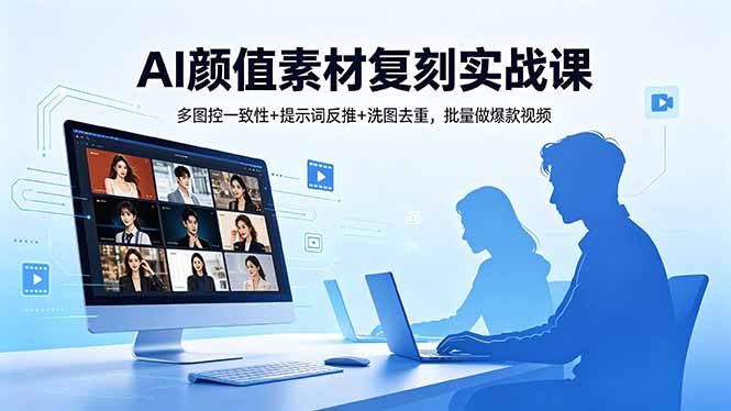 AI颜值素材复刻实战课，多图控一致性+提示词反推+洗图去重，批量做爆款视频客创社区-专注互联网轻资产资源整合与分享客创社区-专注互联网轻资产资源整合与分享