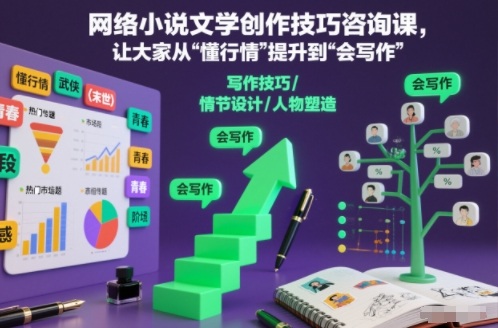 网络小说文学创作技巧咨询课，让大家从“懂行情”提升到”会写作”的高度客创社区-专注互联网轻资产资源整合与分享客创社区-专注互联网轻资产资源整合与分享