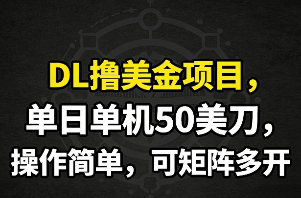 DL撸美金项目，单日单机50美刀，操作简单，可矩阵多开 - DL撸美金项目完整实施指南 | 鱼见海科技-鱼见海资源网-免费PHP网站源码模板,插件软件网创AI智能体资源分享平台！